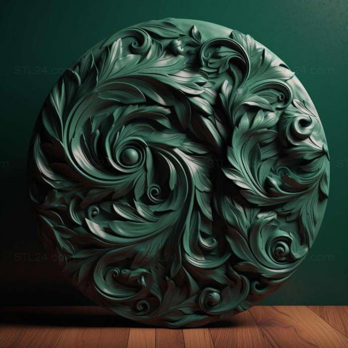 Patterns and decorations (Green dark 4, PATTERN_2472) 3D models for cnc